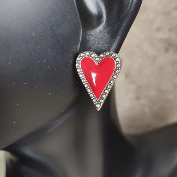 Brighton "Dazzling Love" Enamel Heart Earrings - Picture 4 of 5